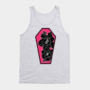 Coffin Peonies Black and Pink Tank Top